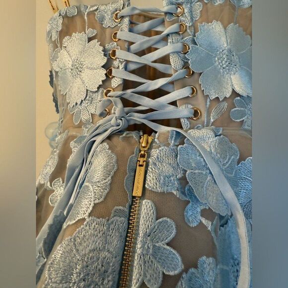 Bronx and Banco Blue Floral Mini Dress - Picture 9 of 12